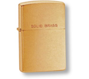 Зажигалка ZIPPO с покрытием Brushed Brass, латунь/сталь, золотистая, матовая, 36x12x56 мм