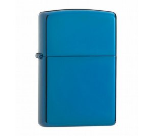 Зажигалка ZIPPO Classic с покрытием Sapphire™, латунь/сталь, синяя, глянцевая, 36x12x56 мм
