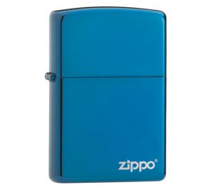 Зажигалка ZIPPO Classic с покрытием Sapphire™, латунь/сталь, синяя, глянцевая, 36x12x56 мм