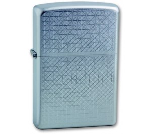 Зажигалка ZIPPO Diamond Plate, с покрытием Satin Chrome™, латунь/сталь, серебристая, 36x12x56 мм