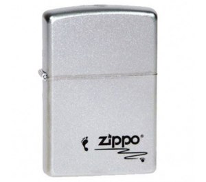 Зажигалка ZIPPO Footprints, с покрытием Satin Chrome™, латунь/сталь, серебристая, 36x12x56 мм