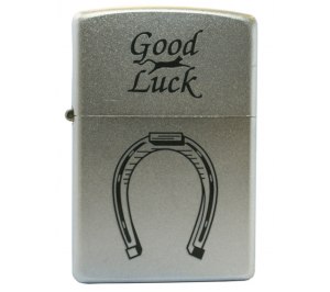 Зажигалка ZIPPO Horse Shoe, с покрытием Satin Chrome™, латунь/сталь, серебристая, 36x12x56 мм