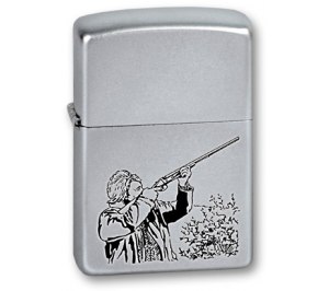 Зажигалка ZIPPO Hunter, с покрытием Satin Chrome™, латунь/сталь, серебристая, матовая, 36x12x56 мм