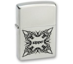 Зажигалка ZIPPO Tattoo Design, с покрытием Satin Chrome™, латунь/сталь, серебристая, 36x12x56 мм
