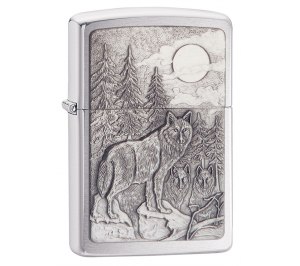 Зажигалка ZIPPO Classic с покрытием Brushed Chrome, латунь/сталь, серебристая, матовая, 36x12x56 мм