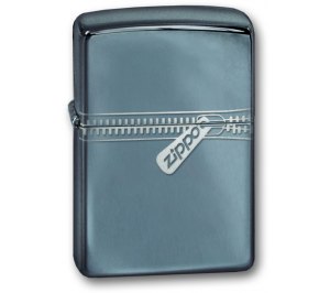 Зажигалка ZIPPO Classic с покрытием Black Ice ®, латунь/сталь, чёрная, глянцевая, 36x12x56 мм