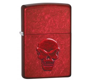 Зажигалка ZIPPO Doom с покрытием Candy Apple Red, латунь/сталь, красная, глянцевая, 36x12x56 мм