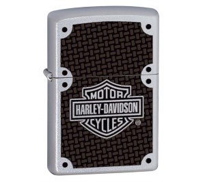 Зажигалка ZIPPO Harley-Davidson® с покрытием Satin Chrome™, латунь/сталь, серебристая, 36x12x56 мм