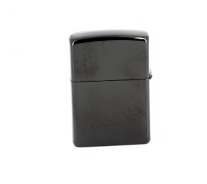 Зажигалка ZIPPO Classic с покрытием Ebony™, латунь/сталь, чёрная с логотипом, глянцевая, 36x12x56 мм