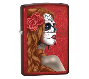 Зажигалка ZIPPO Classic с покрытием Candy Apple Red™, латунь/сталь, красная, глянцевая, 36x12x56 мм