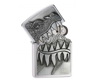 Зажигалка ZIPPO Classic с покрытием Brushed Chrome, латунь/сталь, серебристая, матовая, 36x12x56 мм