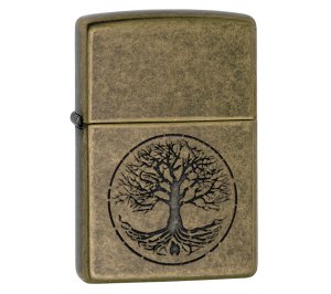 Зажигалка ZIPPO Classic с покрытием Antique Brass™, латунь/сталь, медная, матовая, 36x12x56 мм