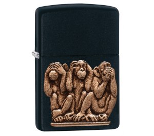 Зажигалка ZIPPO Classic с покрытием Black Matte, латунь/сталь, чёрная, матовая, 36x12x56 мм