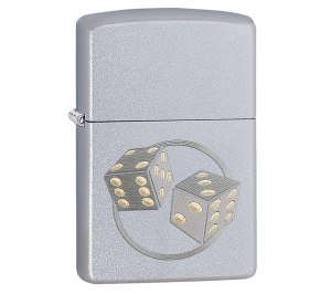 Зажигалка ZIPPO Classic с покрытием Satin Chrome™, латунь/сталь, серебристая, матовая, 36x12x56 мм