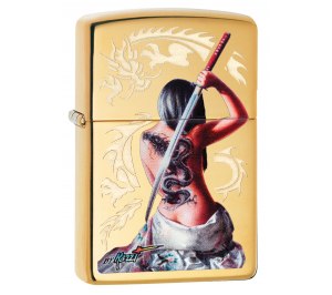 Зажигалка ZIPPO Mazzi® с покрытием High Polish Brass, латунь/сталь, золотистая, 36x12x56 мм