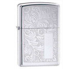 Зажигалка ZIPPO Venetian® с покрытием High Polish Chrome, латунь/сталь, серебистая, 36x12x56 мм