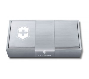 Подарочная коробка VICTORINOX для ножей 84-91 мм толщиной до 6 уровней, картонная, серебристая