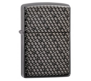 Зажигалка ZIPPO Armor™ с покрытием Black Ice®, латунь/сталь, чёрная, глянцевая, 36x12x56 мм