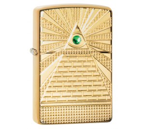 Зажигалка ZIPPO Armor™ с покрытием High Polish Brass, латунь/сталь, золотистая, 36x12x56 мм