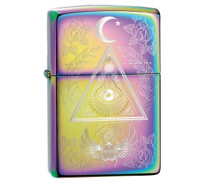 Зажигалка ZIPPO Classic с покрытием Multi Color, латунь/сталь, разноцветная, глянцевая, 36x12x56 мм