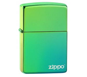 Зажигалка ZIPPO Classic с покрытием High Polish Teal, латунь/сталь, зелёная, глянцевая, 36x12x56 мм
