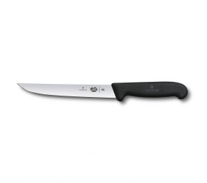 Нож разделочный VICTORINOX Fibrox с прямым узким лезвием 15 см, чёрный