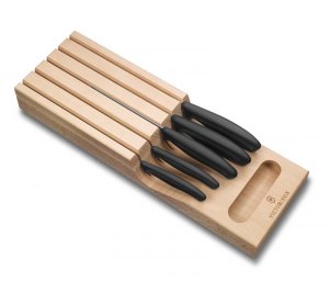 Набор из 5 кухонных ножей VICTORINOX, в подставке из бука, 145x65x430 мм, 2,14 кг