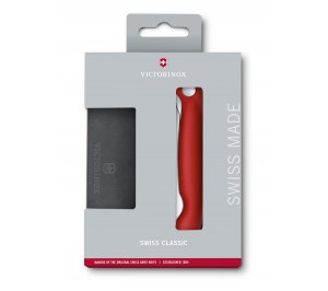 Набор VICTORINOX Swiss Classic: складной нож для овощей и разделочная доска, красная рукоять