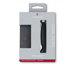 Набор VICTORINOX Swiss Classic: складной нож для овощей и разделочная доска, чёрная рукоять