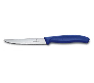 Нож для стейка и пиццы VICTORINOX SwissClassic, 11 см, с серрейторной заточкой, синий