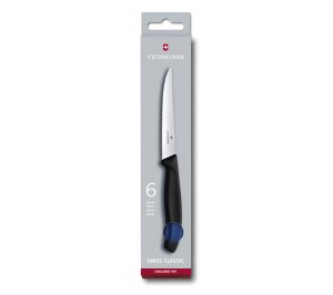 Набор из 6 ножей для стейков VICTORINOX SwissClassic, 11 см, серейторная заточка, синяя рукоять