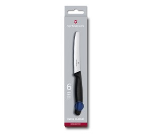 Набор из 6 столовых ножей VICTORINOX SwissClassic, 11 см, серейторная заточка, синяя рукоять