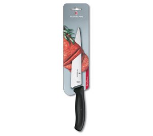 Нож разделочный VICTORINOX SwissClassic, 19 см, чёрный, в картонном блистере