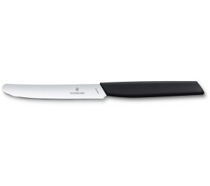 Нож столовый VICTORINOX Swiss Modern, лезвие 11 см с прямой кромкой, чёрный