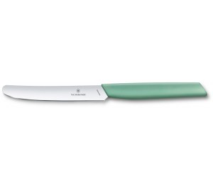 Нож столовый VICTORINOX Swiss Modern, лезвие 11 см с прямой кромкой, мятно-зелёный