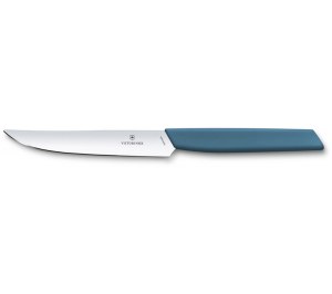 Нож для стейка VICTORINOX Swiss Modern, лезвие 12 см с прямой кромкой, васильково-синий