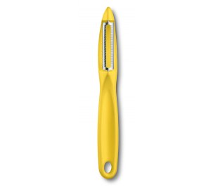 Нож для чистки овощей VICTORINOX универсальный, двустороннее зубчатое лезвие, жёлтая рукоять