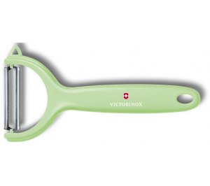 Нож для чистки томатов и киви VICTORINOX, двусторонее зубчатое лезвие, салатовая рукоять