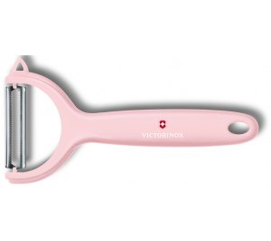 Нож для чистки томатов и киви VICTORINOX, двусторонее зубчатое лезвие, светло-розовая рукоять