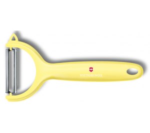 Нож для чистки томатов и киви VICTORINOX, двусторонее зубчатое лезвие, светло-жёлтая рукоять