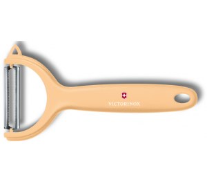 Нож для чистки томатов и киви VICTORINOX, двусторонее зубчатое лезвие, бежевая рукоять