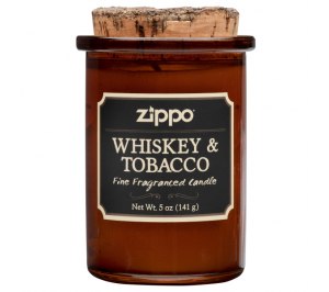 Ароматизированная свеча ZIPPO Whiskey & Tobacco, воск/хлопок/кора древесины/стекло, 70x100 мм