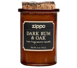 Ароматизированная свеча ZIPPO Dark Rum & Oak, воск/хлопок/кора древесины/стекло, 70x100 мм