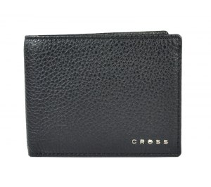 Кошелёк Cross Hudson Black, кожа наппа, фактурная, чёрный, 11 х 9 х 1,5 см