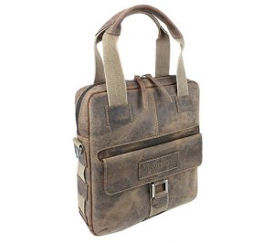 Сумка вертикальная WENGER "ARIZONA", коричневый, кожа, 35x9x37 см