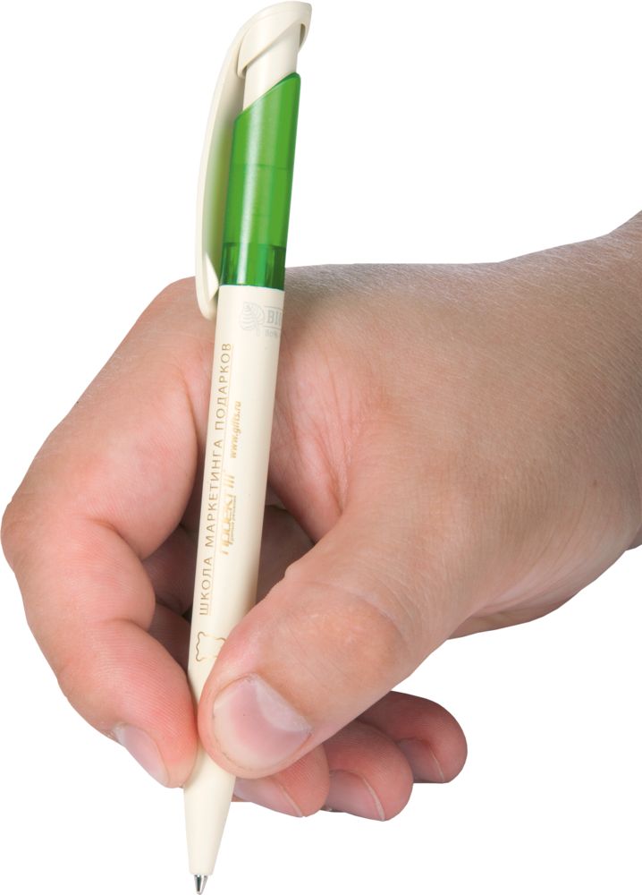 Авторучка BIO-PEN, с зеленой вставкой