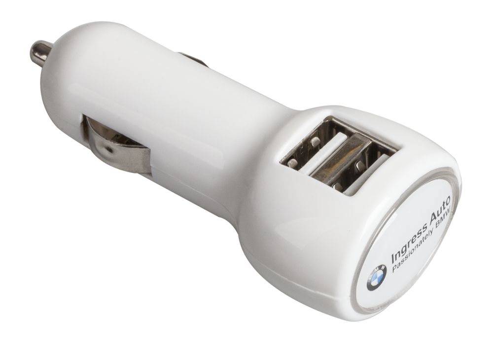 Автомобильное зарядное устройство LOGOCHARGER, белое