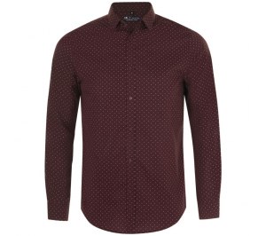 Рубашка мужская BECKER MEN, бордовая с белым
