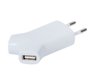 Сетевое зарядное устройство с двумя USB выходами, белое