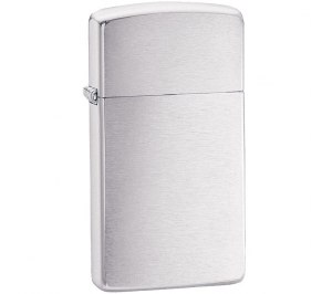 Зажигалка Zippo Slim Brushed, матовая серебристая